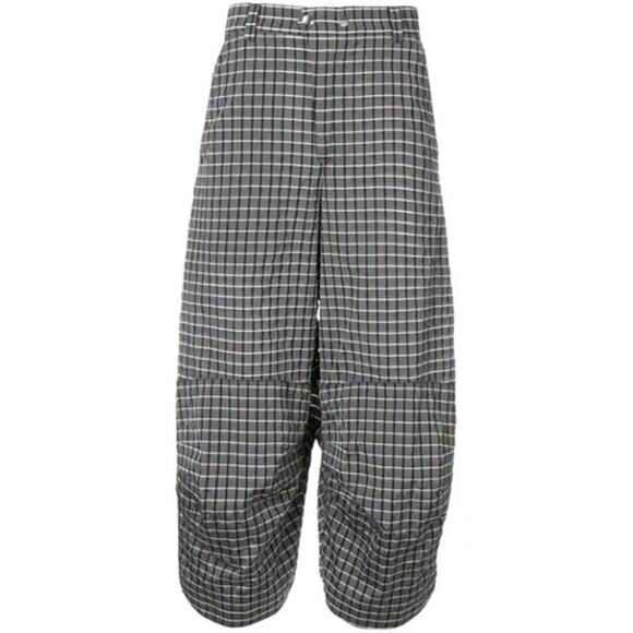 Kiko Kostadinov Other - KIKO KOSTADINOV Grey White Check Cargo Pants In Lead Black Sz L